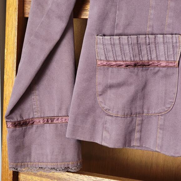 Burning Torch Anthropologie Mauve Blazer Jacket Sz S / P - Picture 2 of 7